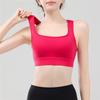 Женский спортивный бюстгальтер с U-образным вырезом и сборкой, жилет для йоги с красивой спиной, для ношения поверх одежды, ударопрочный, предотвращающий провисание, фитнес-бюстгальтер