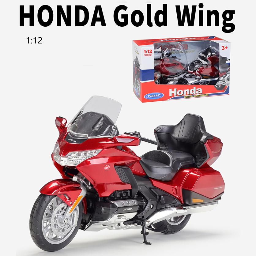 Масштаб 1/12 Welly 2020 Honda Gold Wing, литая под давлением модель мотоцикла, сверхмощный дорожный мотоцикл, коллекция игрушечных автомобилей из сплава, подарок для детей