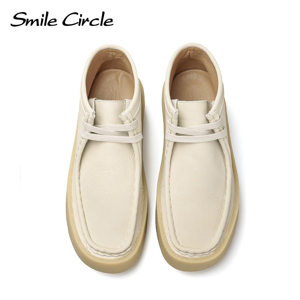 Женские туфли на плоской подошве на массивном каблуке, толстые туфли на шнуровке с круглым носком, модная удобная женская повседневная обувь