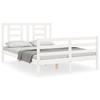 VidaXL Bed Frame with Headboard White 120x200 Cm Solid Wood 3194697