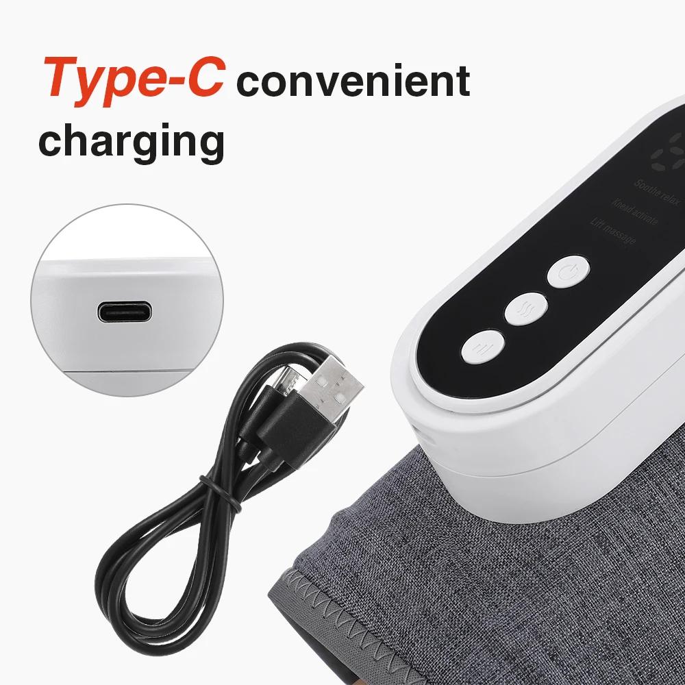 Electric Air Pressure Leg Massager Wireless 360° Hot Compress Thigh Calf 3 Speed Smart Massager Relax Muscle Relieve Fatigue