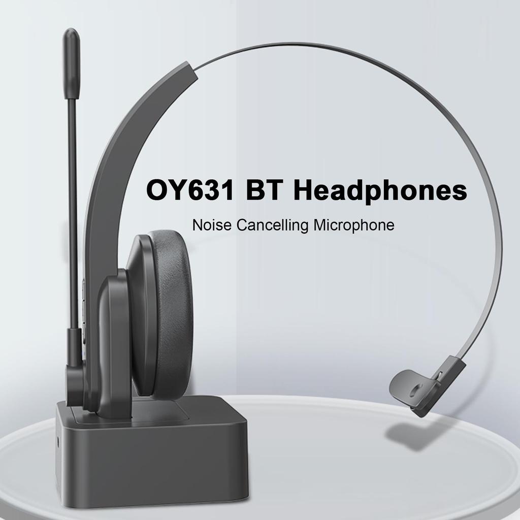 OY631 Single Ear Headset Bluetooth Headphones with Microphone Noise Cancelling Head-mounted
