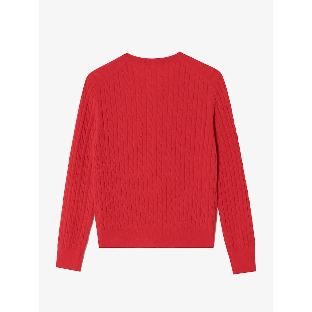 Lacoste Womens Cable Crewneck Cardigan Af091e 54n 240 q2nAf091e 54n240