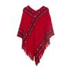 Women's Elegant Knitted Shawl Poncho with Fringed Lightweight Pullover Poncho Sweaters Cape Warm Cozy Knit Poncho Sweater for Women Pullover Cardigan