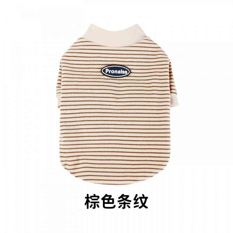 Warm Pet Dog Vest Winter Clothes Small Breeds Like Poodle Teddy Soft Fleece-lined Striped Sweater Cats Too