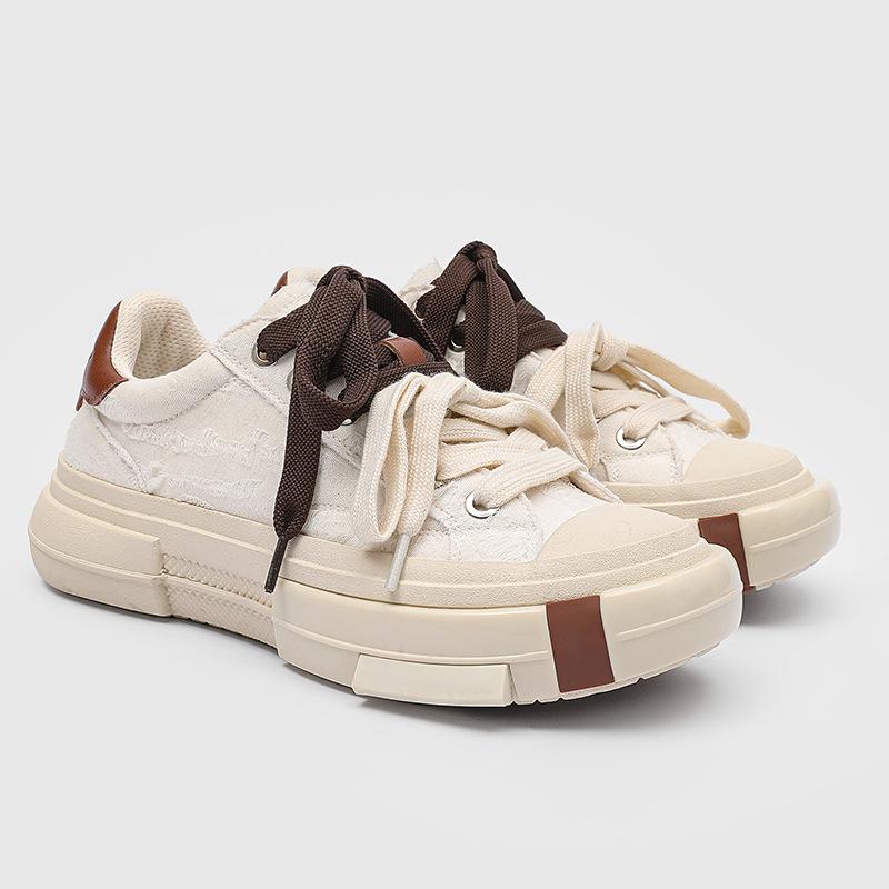 Fashion Men's Sneaker Large Size Mixed Colors Canvas Sport Unisex Shoe Height Increase Platform Round Head All Match Leisure Trainers