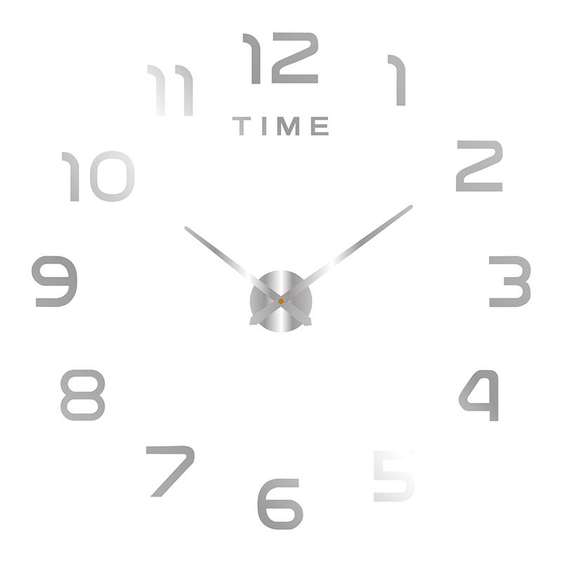 Часы для украшения спальни, большие настенные часы 2D, гостиная, большой сад, акриловое зеркало, наклейка, украшение, искусство, декор, часы, цифровые