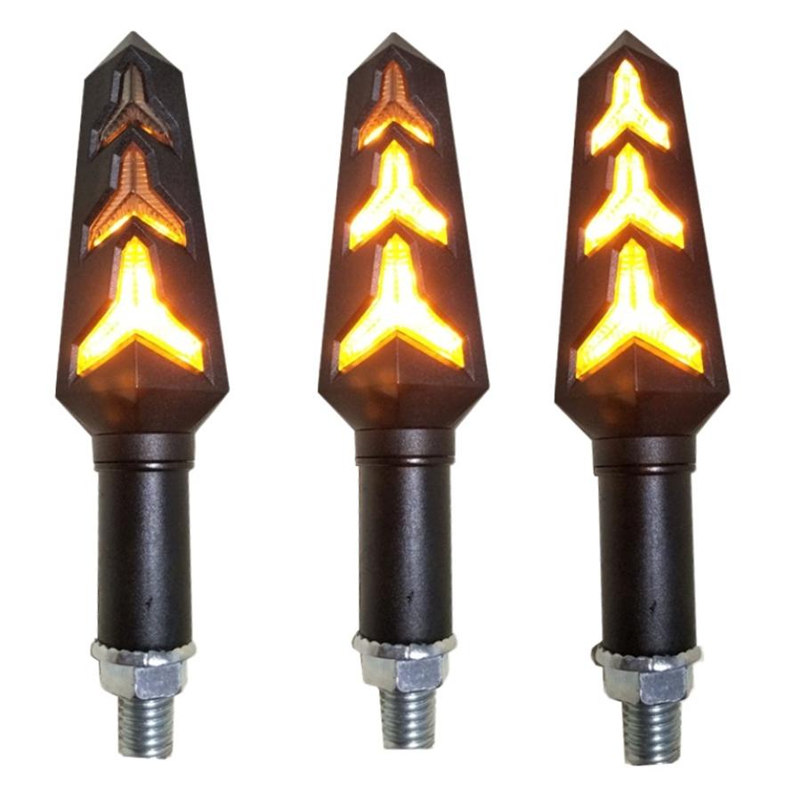 Pair Flowing Universal Motorcycle Motorbike Turn Signal Indicator Light