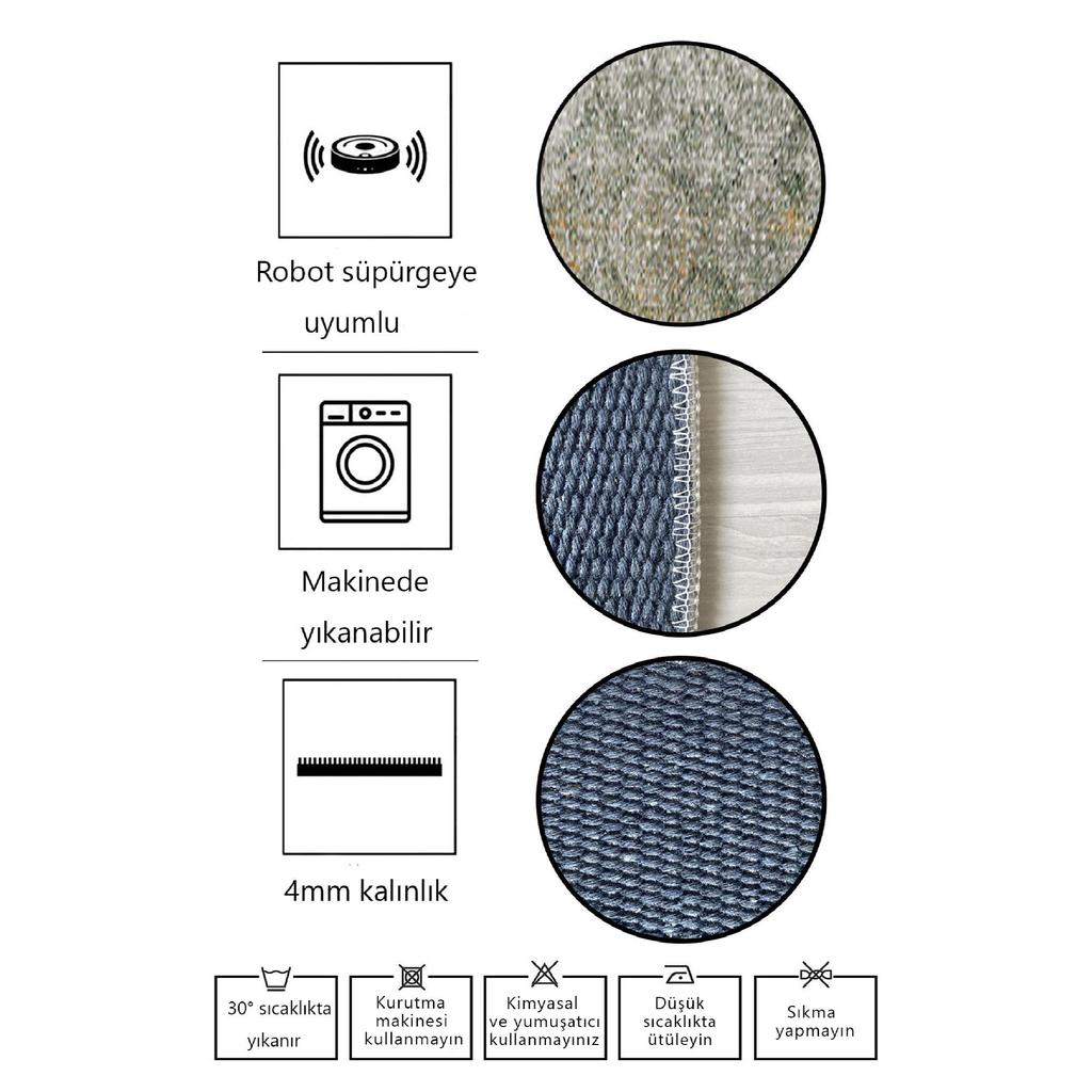 Ковер, Тонко моющийся современный ковер, Коврик с декоративным нескользящим полом