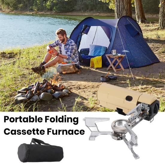 Camping Gas Stove Flame Intensity Adjustable Wind-proof Portable Travel Use Picnic Burner 2600W Folding Stove