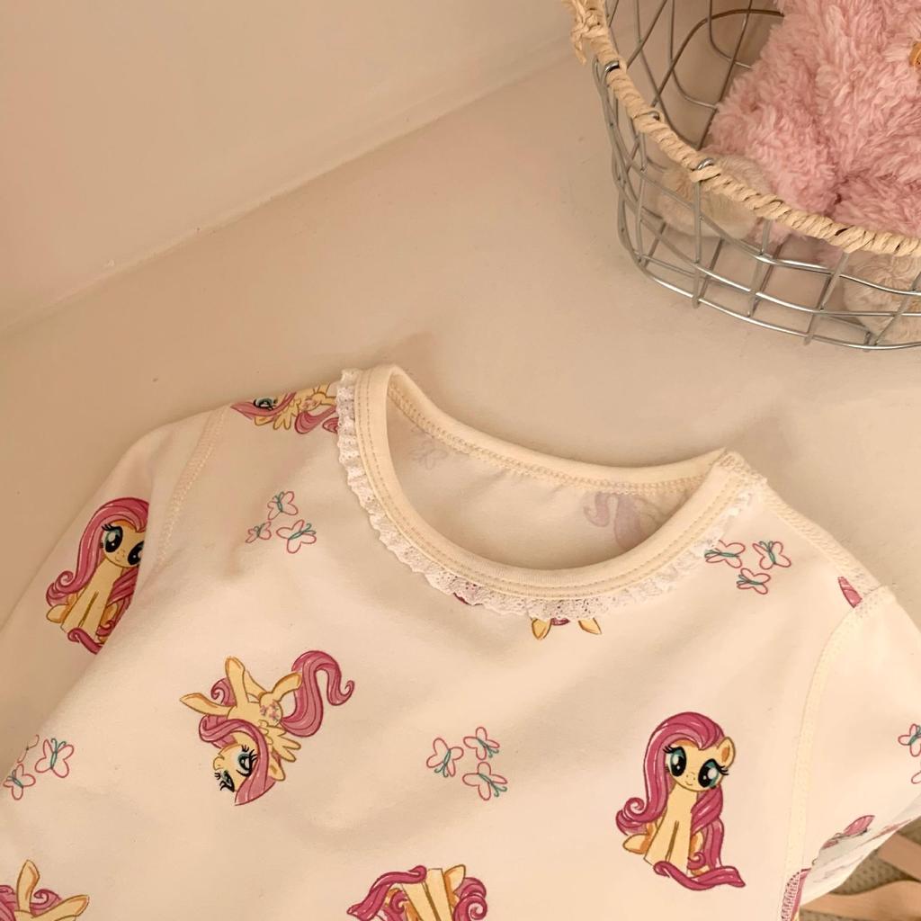 Детский осенний пижамный комплект My Little Pony: Хлопковое белье и штаны для детей из лайкры, класс А