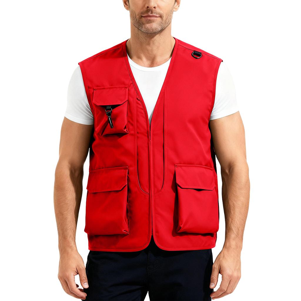 Men’s Outdoor Fishing Vest, Lightweight Sleeveless Utility Cargo Jacket For Hiking Hunting
