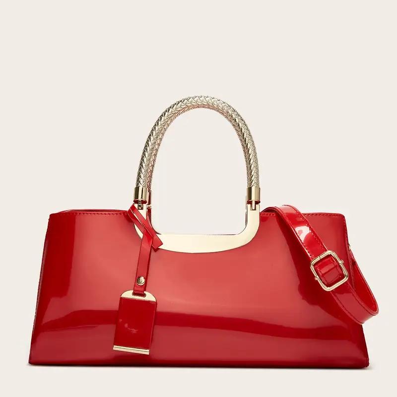 Элегантная большая женская сумка, модная сумка-тоут на молнии с двойной ручкой, кошелек