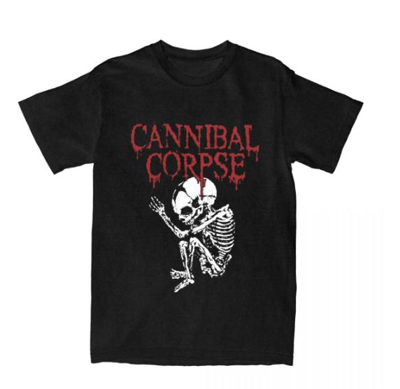 Harajuku Streetwear Tshirt Unisex Summer Tops Cannibal Corpse T-Shirt Death Metal Band Butchered Skull Tomb Unisex Brand T-shirt Unisex T-shirt