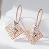 Embossed Texture Women Long Dangle Earrings Golden Square Hollow Personality Costume Jewelry Daily Accessories