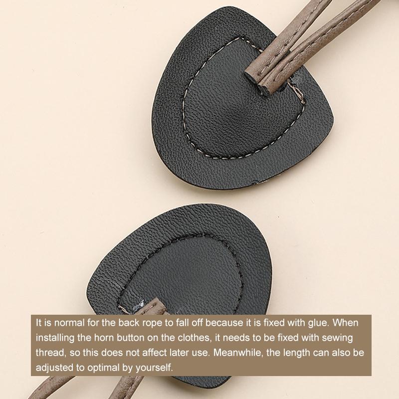 PU Leather Resin Horn Buttons Toggle Clasps Button For Coat Jacket Cardigan Decorative Buckles Fastener DIY Clothing Accessories