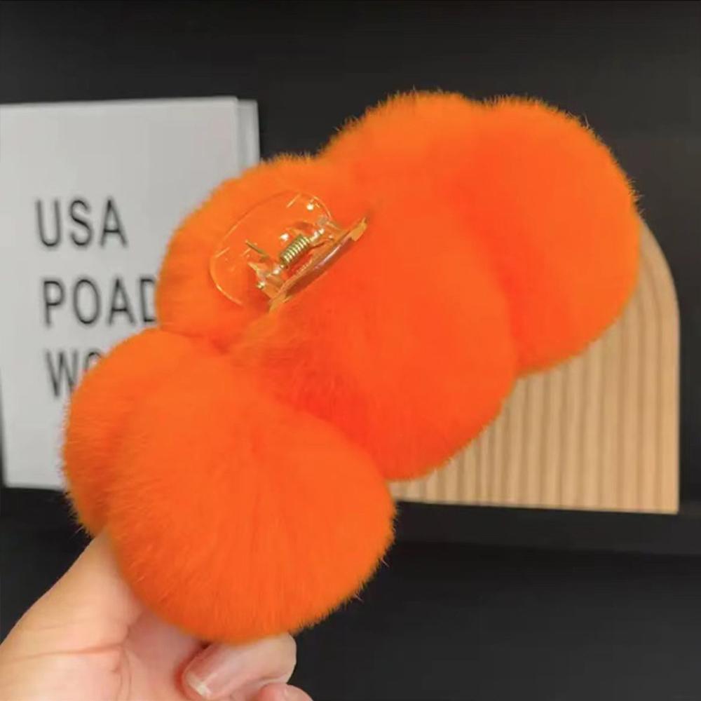 Зимний темпераментный кроличий волос, коготь для волос, шар для волос, большой плюшевый захват для волос на затылке, заколка в виде акулы, головной убор