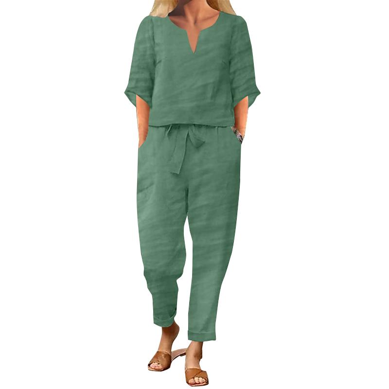 ZANZEA Женская повседневная блузка и брюки, летний брючный костюм из двух предметов
