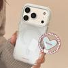 Сине-красные полосы подходят для чехла для мобильного телефона Apple 17promax 15 Корейский iPhone16 Магнитный держатель в форме сердца 14 Мягкий чехол