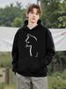 Shadow Cat Printing Men Hoody Comfortable Fleece Sweatshirts Autumn High Street Pullovers Casual Comfy Clothes Soft Warm Tops
