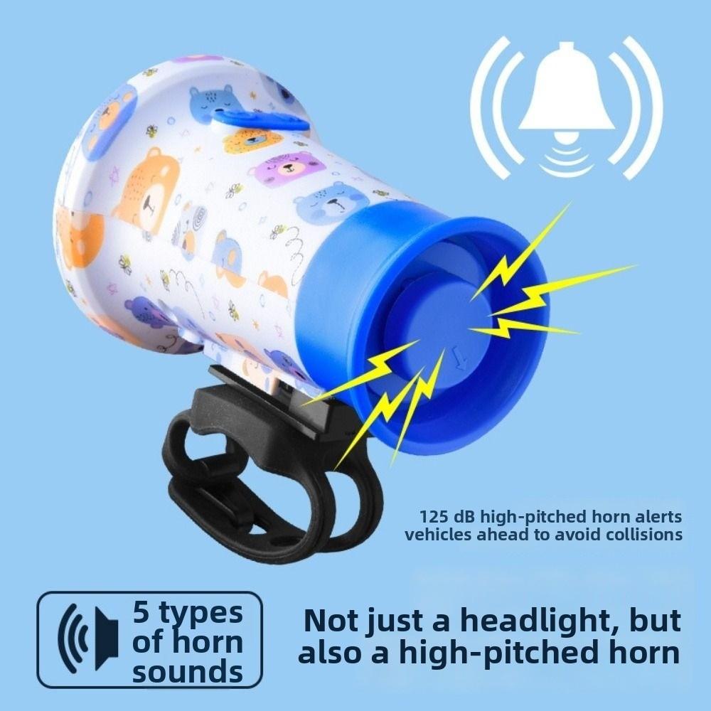 Portable Flashlight Horn with Horn High Brightness Riding Light for Children's Bicycles