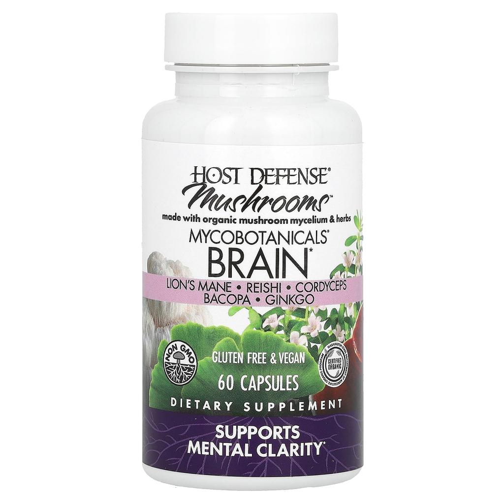 Host Defense, MycoBotanicals, Brain, 60 Veggie Capsules