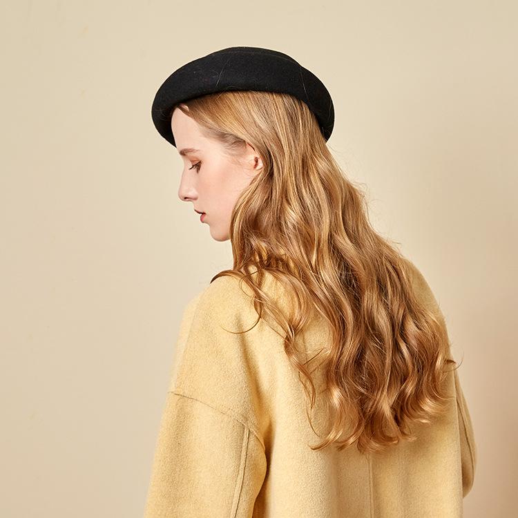 Шерстяной Ретро Цилиндр Британский Стиль Женская Осень И Зима Гофрированная Шляпка-Бутон Модная Шляпа Стюардессы с Цветком