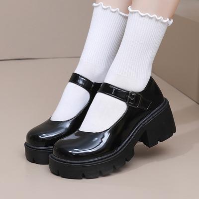 Женские туфли Мэри Джейн, винтажные туфли на платформе для девочек, туфли на высоком каблуке в стиле Лолиты, туфли в японском стиле для колледжа и милой студентки