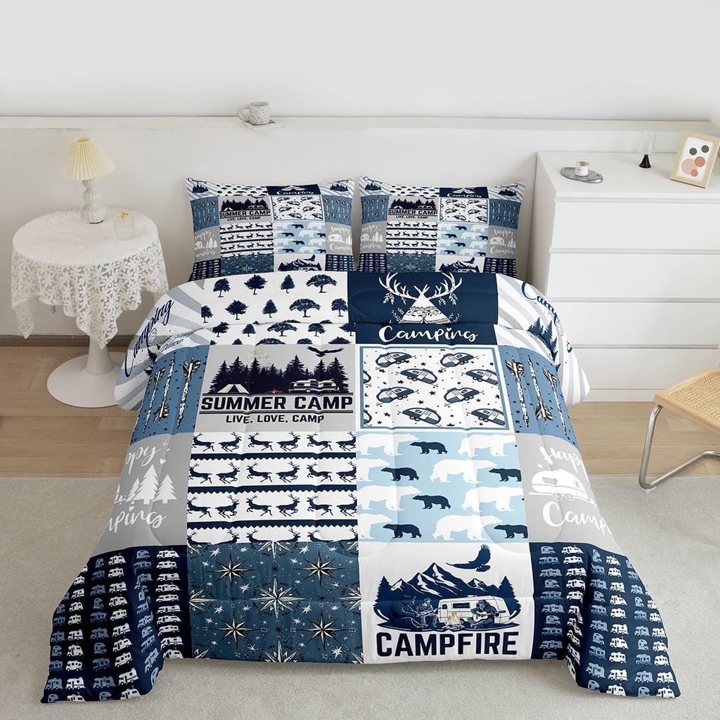 Gothic Decor Comforter Set Twin Size Boys Boho Moth Down Comforter Men Gothic Sugar Skull Comforter Galaxy Starry Sky Halloween Gothic Beddi