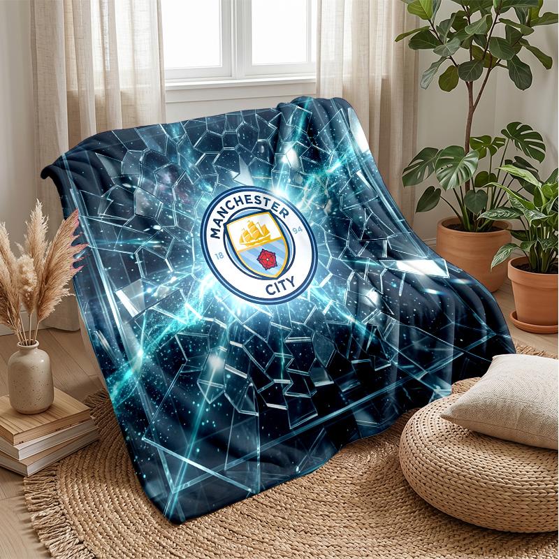 Manchester City Theme blanket Soft Flannel Blanket Plush Throw Blanket Cozy Sofa Bed Blanket for Home Decor