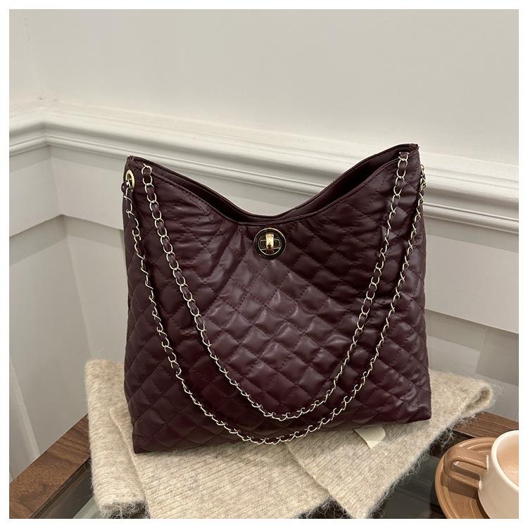 Сумка-тоут женская сумка большой емкости новая осенне-зимняя сумка Niche Diamond Chain модная сумка через плечо на одно плечо