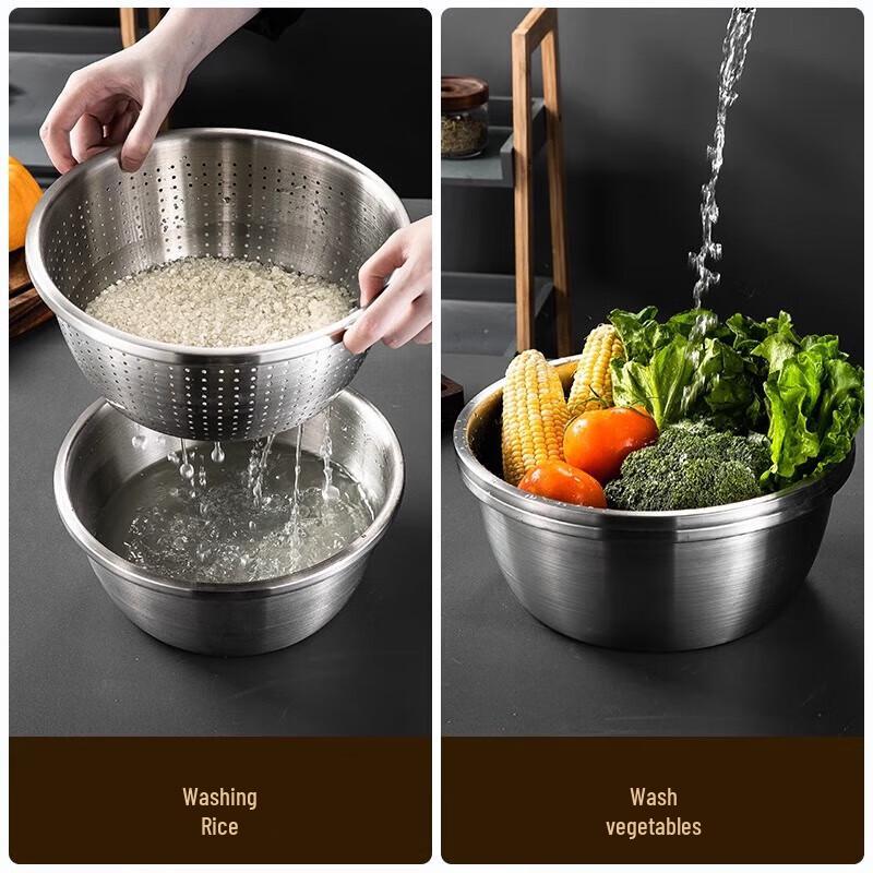 304 Stainless Steel Colander and Basin Set