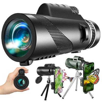 Монокулярный телескоп 80X100 HD с дальним зумом 8000 м и призматическим телескопом Bak4 с/без штатива для телефона, охоты, кемпинга