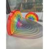 New Design Montessori Toys See Through Rainbow Lucite Stacking Blocks Acrylic HighTransparent for Kids Open Play