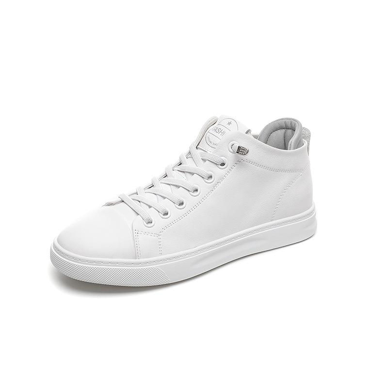 Высокие туфли из воловьей кожи с верхним слоем, новые женские спортивные туфли на плоской подошве, маленькие белые туфли из натуральной кожи в Корейском стиле