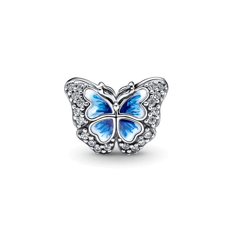 Pandora Fashionable Versatile Exquisite Shining Blue Butterfly Charm Women charm Silver 790761C01
