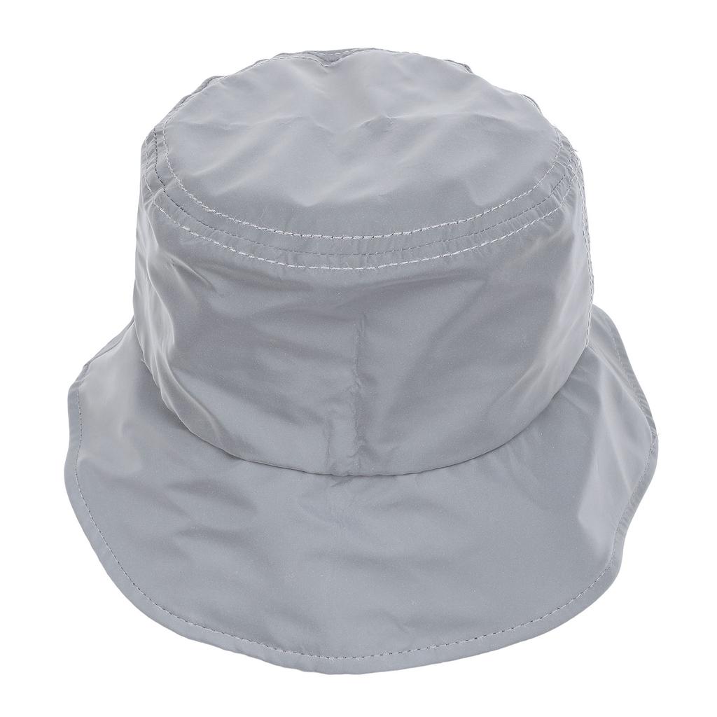 Reflective Hat Skin Friendly Breathable Stylish Cotton Bucket Hat for Women Men for Walking Running Cycling Party Silver Gray