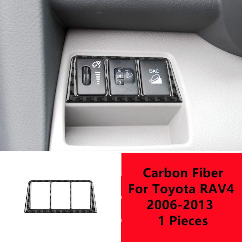 Углеродное волокно Автомобильный центр Панель управления Руль Декоративная крышка Наклейка Наклейка для Toyota RAV4 Внутренняя часть автомобиля