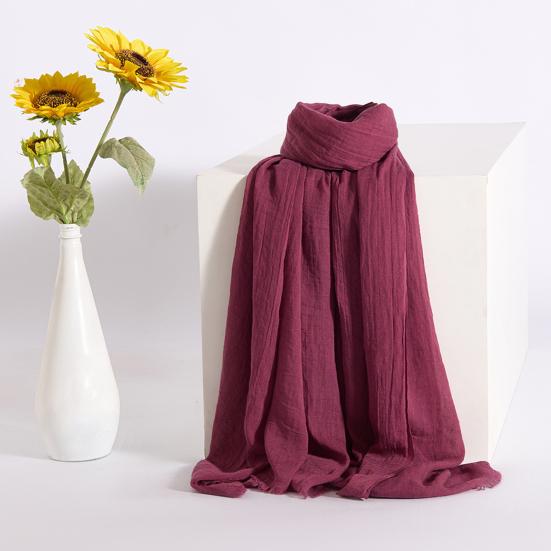 Женский шарф-шаль однотонный мягкий тканевый шарф тонкая дышащая шаль универсальный зимний уличный аксессуар