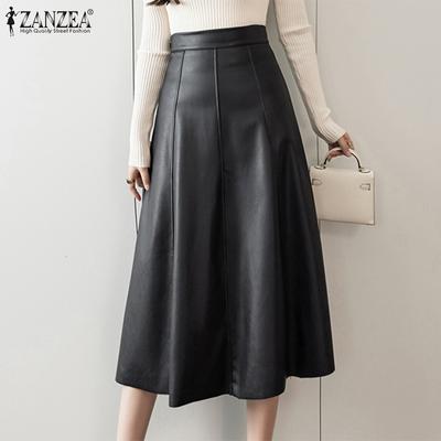 Женские длинные юбки из искусственной кожи с высокой талией в стиле пэчворк