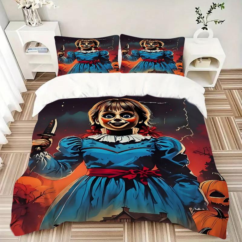 3pcs Annabelle doll Bedding Set: Perfect for Bedroom or Guest Room. Soft and Comfortable with No Core Included yy251009222