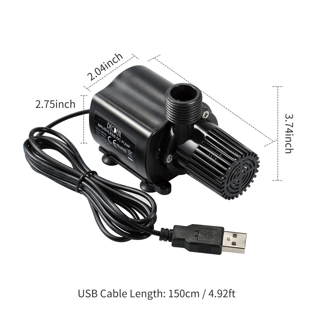 Бесщеточный водяной насос DECDEAL USB с фильтром Ультра-тихий микробесщеточный водяной масляный насос постоянного тока 12 В