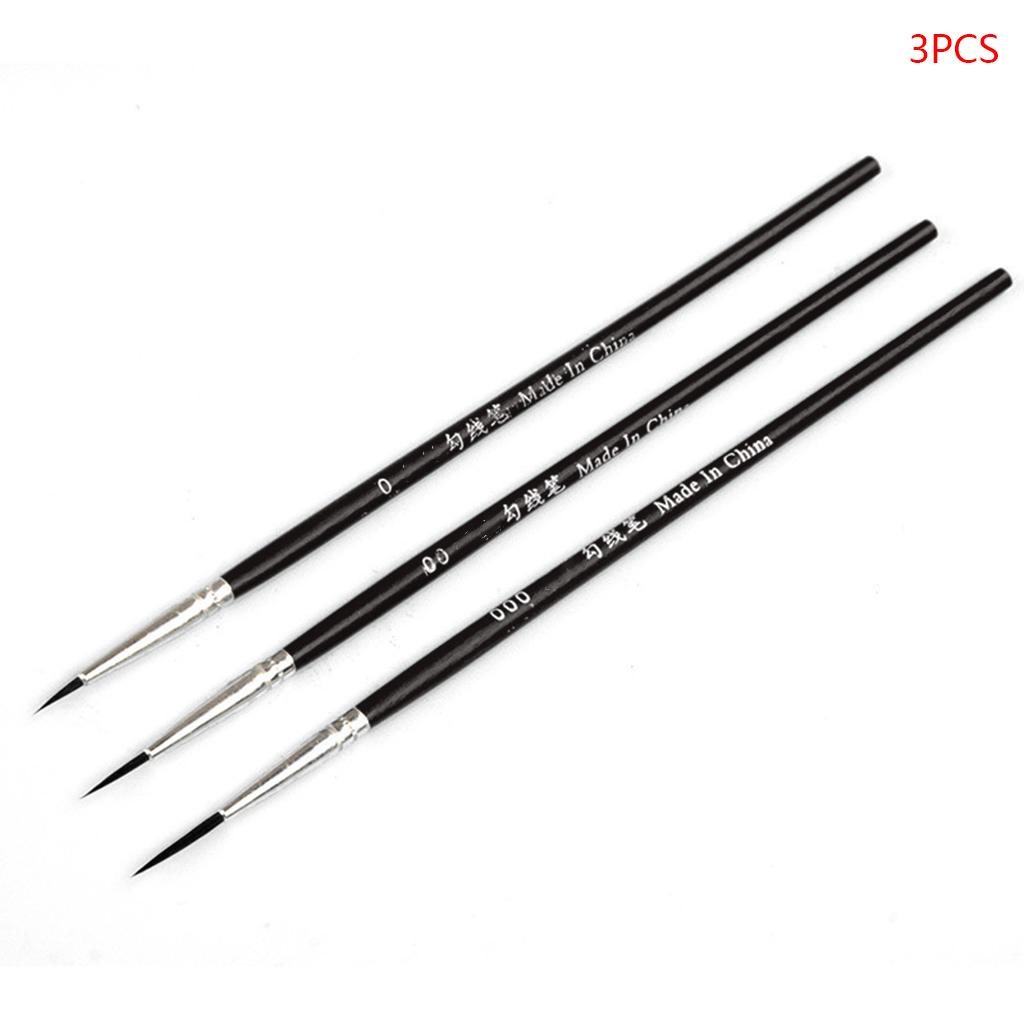 3шт 0 00 000 крючок Line Pen профессиональные кисти для рисования с тонким кончиком для акрила