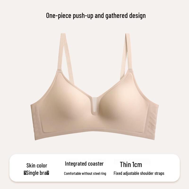 V-Neck Seamless Push-Up Bra – Women's Soft, Supportive & Anti-Sagging Design Without Steel Ring.