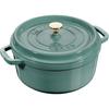 Staub Кокот Круглый Эвкалипт Большой Чугунный Эмалированный Горшок Ручной Работы IH Совместимый Японский Продукт с Серийным Номером Круглый Кокот "Pico 24см" [Номер Авторизации]
