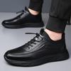 Trend Genuine Leather Men's Sneakers Designer Cowhide Breathable Soft-soled Board Shoes for Men Black Sport Casual Shoes