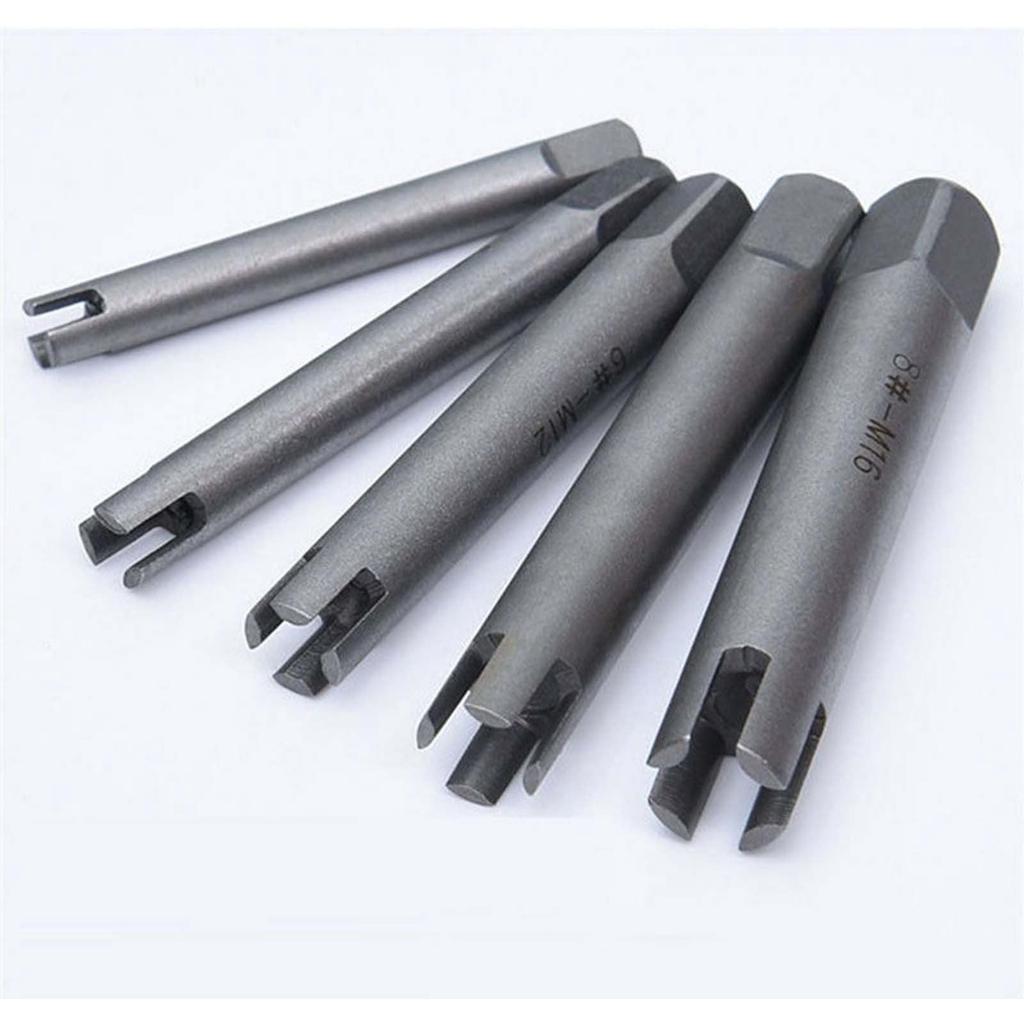 Screw Tap Extractor Set of 10 Broken Head Taps Stripped Screw Remover Kit with Box, High Speed Steel Extractor Tap Drill Set