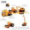 Mini Trailer Truck Toy, Alloy Plastic Construction Vehicle Truck Helicopter Models Gifts for Boys and Girls
