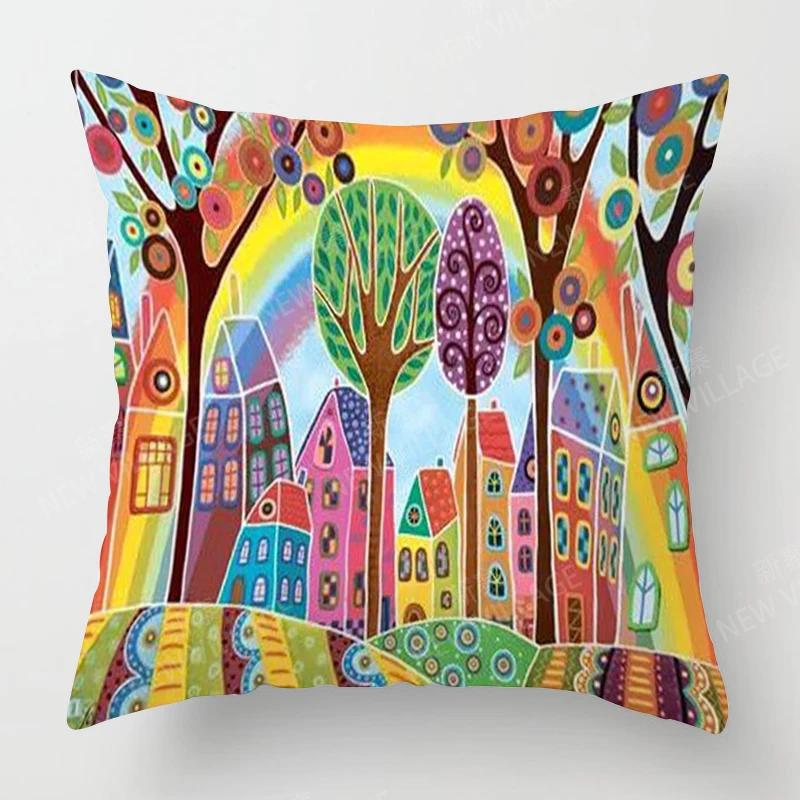Чехлы для подушек для украшения гостиной дома Чехол для подушки в стиле винтажной масляной живописи 45*45 наволочка 40x40см 50x50 45x45