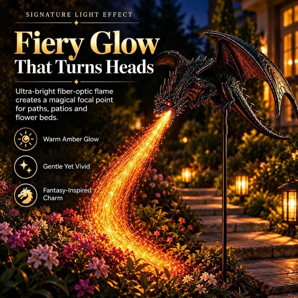 Solar Powered Solar Dragon Fire Garden Light Resin LED String Lights  for Lawn Yard Patio Decor